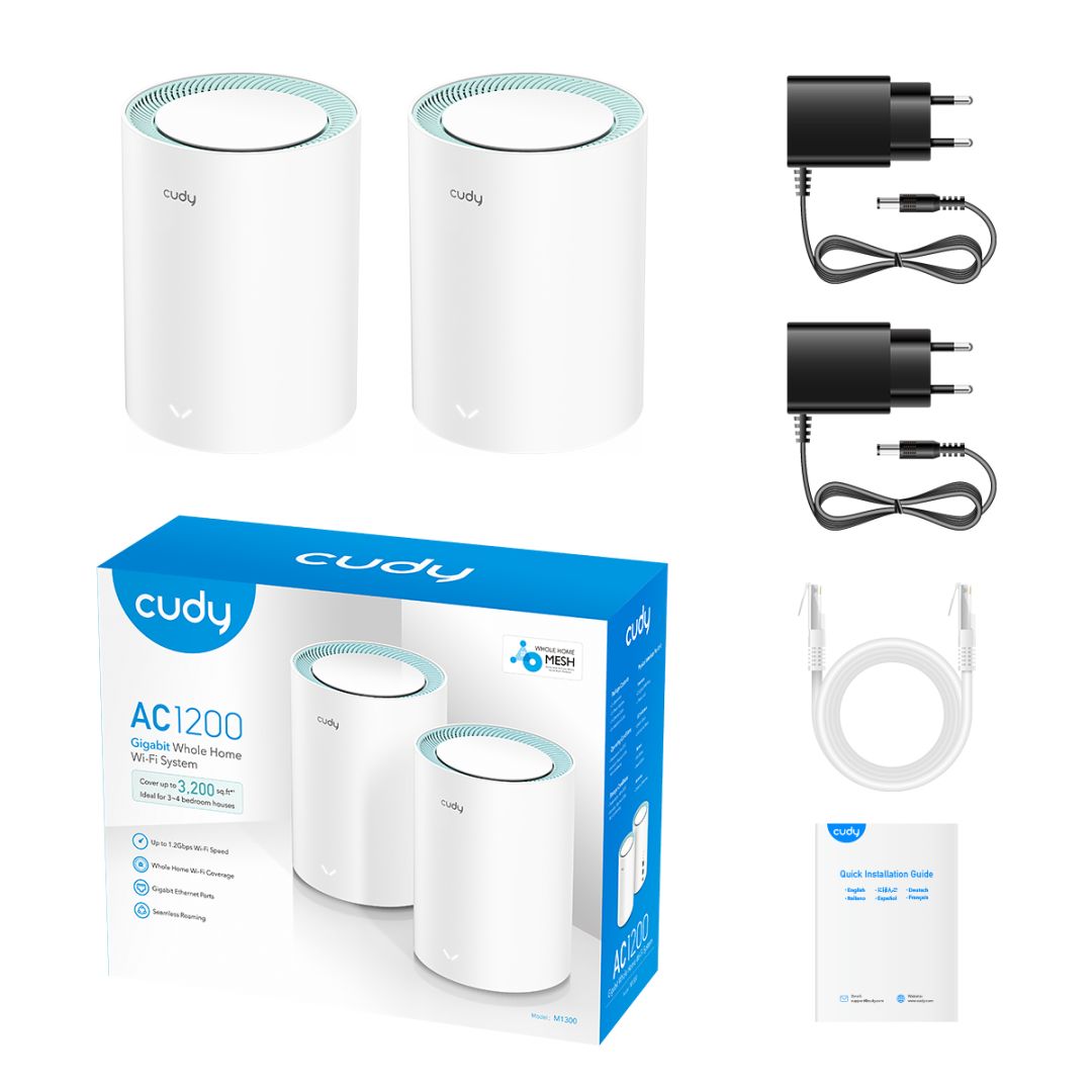 Cudy M1300 AC1200 Dual Band Whole Home Wi-Fi Mesh System (2-Pack)-1