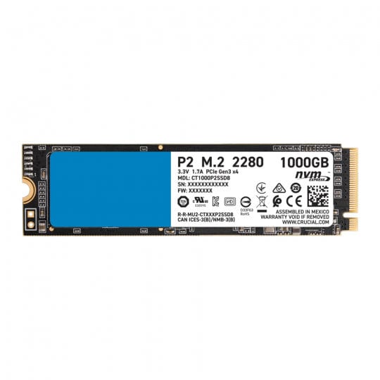 1000 GB M.2 PCIe (AHCI vagy NVMe) SSD (M.2 2280)