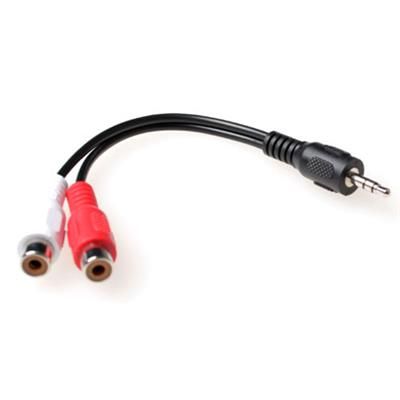 ACT audio connection cable 1x 3,5 mmm jack male naar 1x 3.5mm stereo jack male - 2x RCA female-0