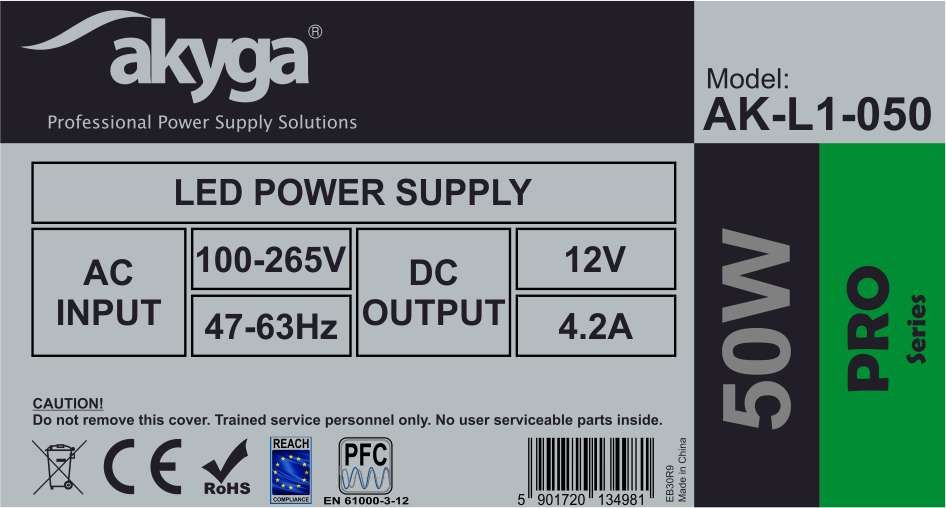 Akyga AK-L1-050 LED Power Supply 12V / 4,2A 50W-2