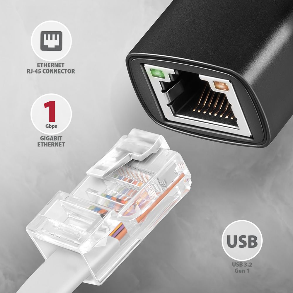 AXAGON ADE-ARC USB-C Gigabit Ethernet Adapter Black-1