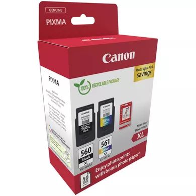 Canon PG-560 XL + CL-561 XL Multipack tintapatron + Photo Paper Value Pack-1