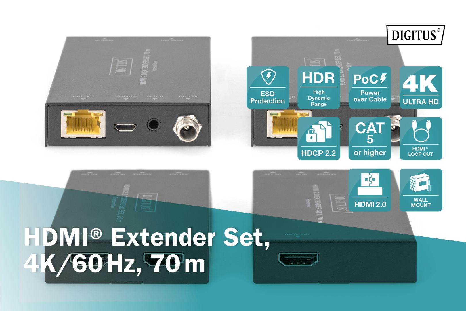 Digitus HDMI 2.0 Extender Set 70m-7