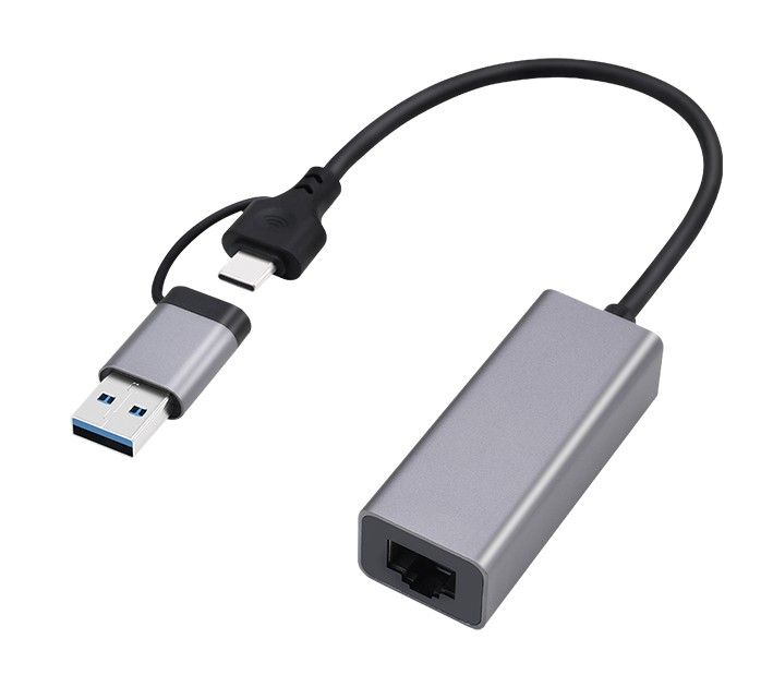 Gembird A-USB3AC-LAN-01 USB 3.1 + type-C Gigabit network adapter Space Grey-0