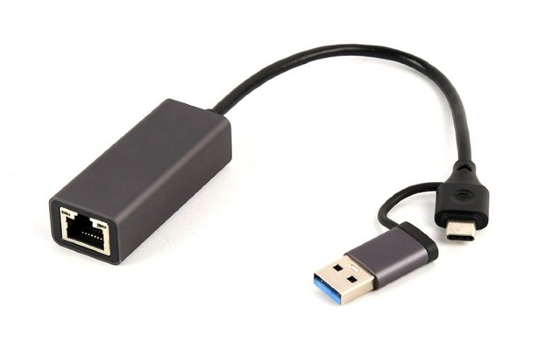 Gembird A-USB3AC-LAN-01 USB 3.1 + type-C Gigabit network adapter Space Grey-1