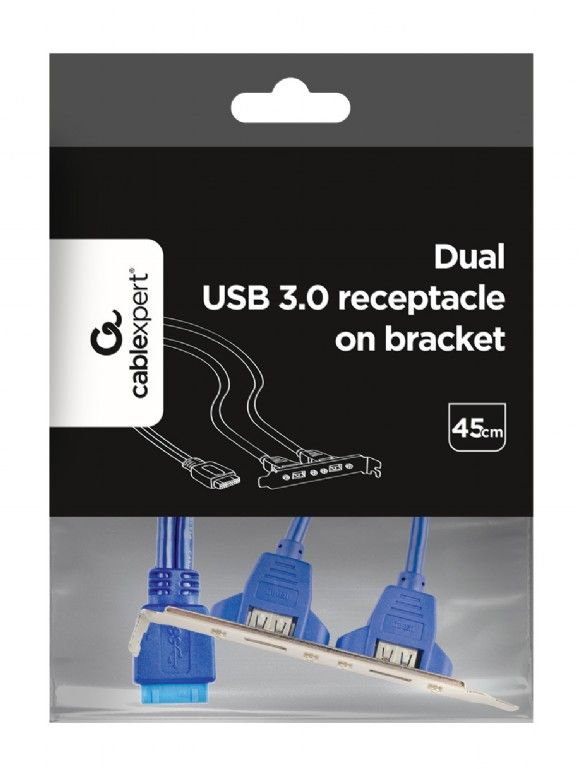 Gembird Dual USB 3.0 receptacle on bracket-4