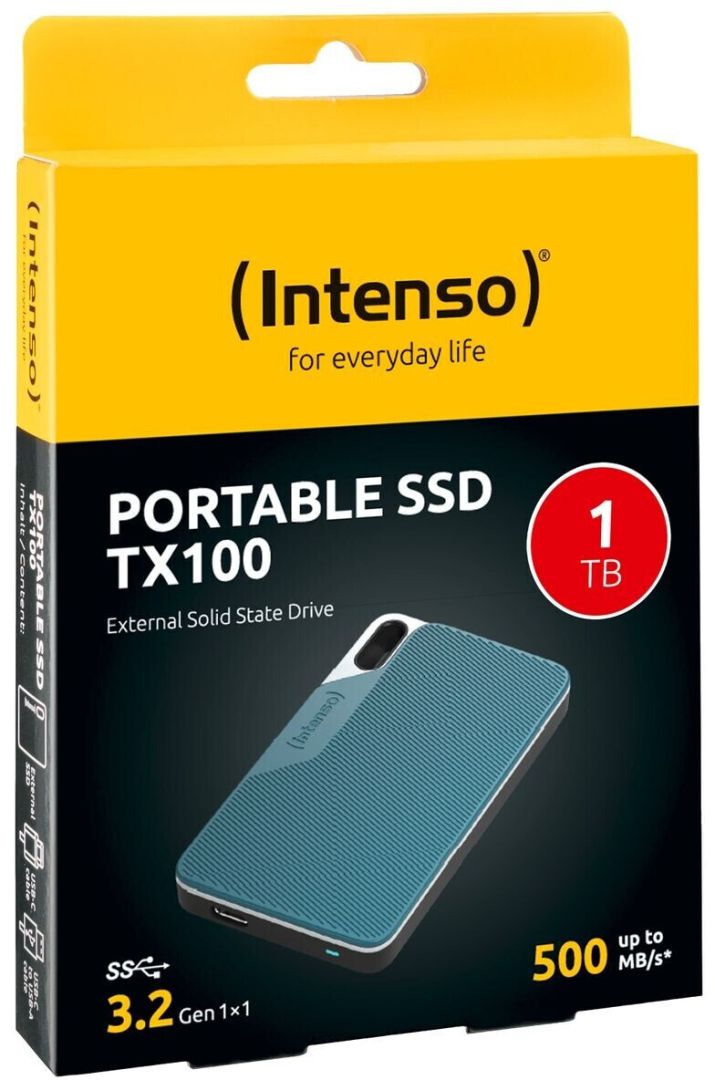 Intenso 1TB USB3.2 Type-C External SSD TX100 Grey/Blue-4
