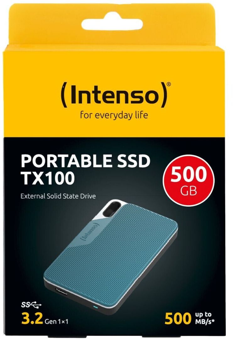 Intenso 500GB USB3.2 Type-C External SSD TX100 Grey/Blue-3