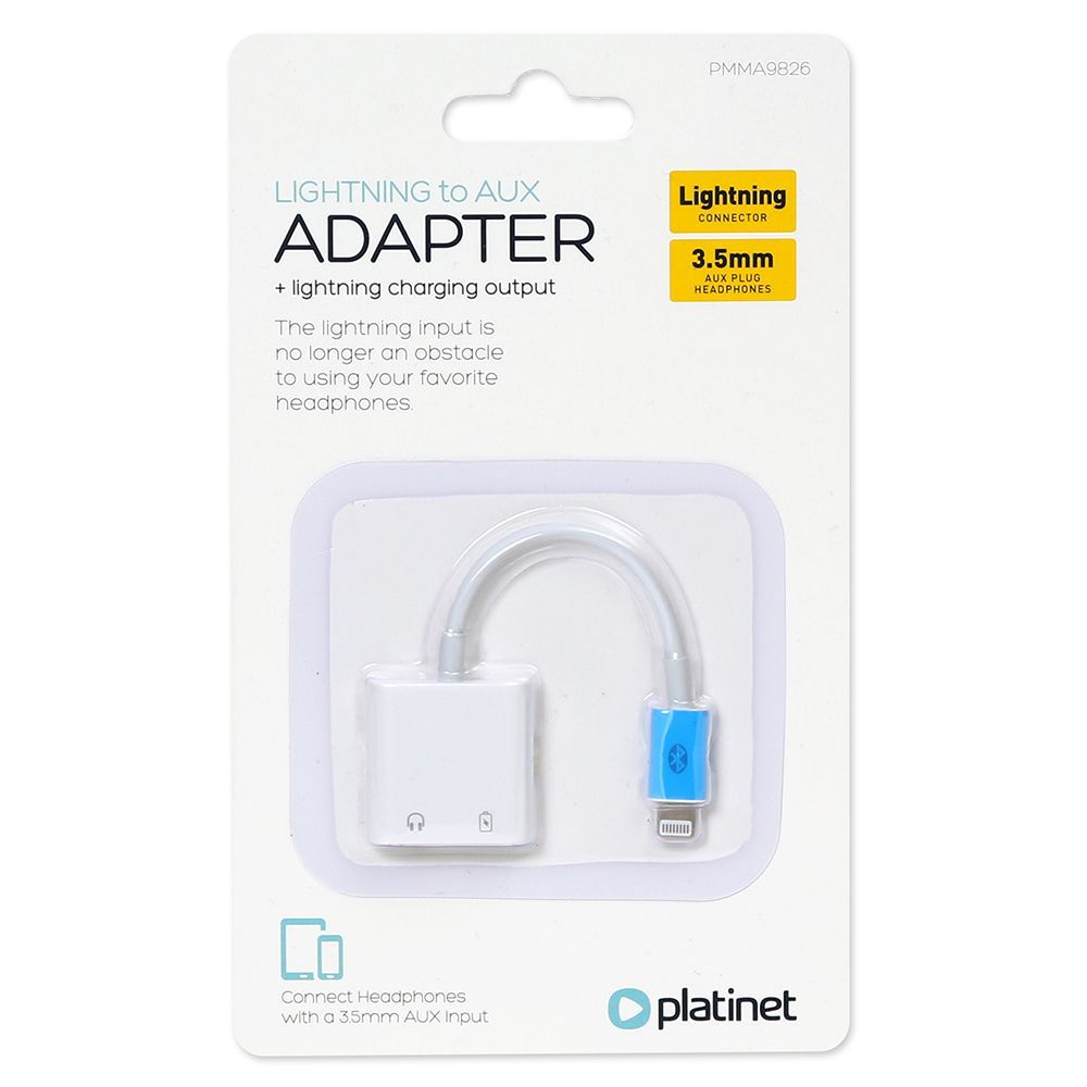 Platinet PMMA9826 SmartPhone Adapter Lightning to AUX with Charging White-3