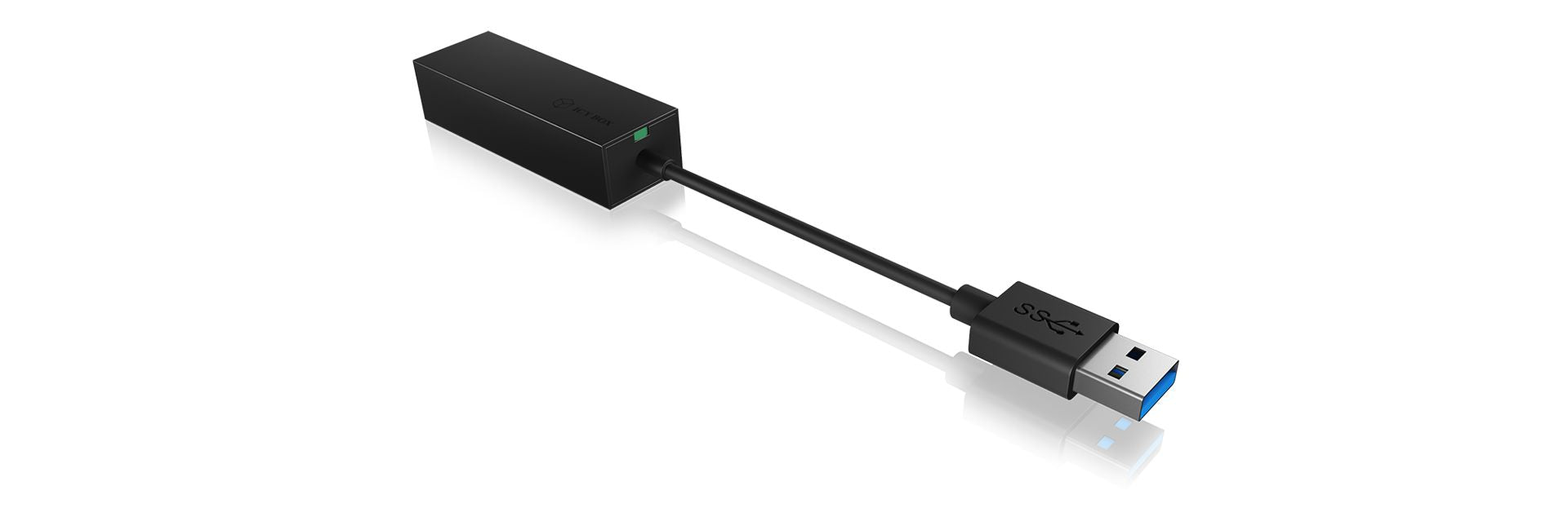 Raidsonic IcyBox IB-AC501a USB 3.0 to Gigabit Ethernet Adapter Black-0