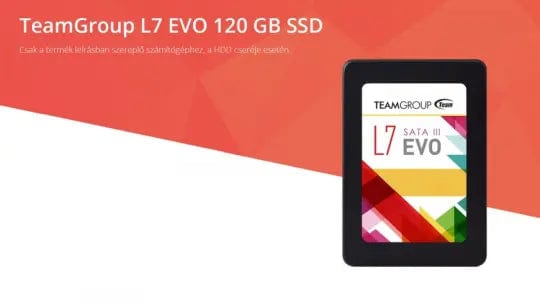 TeamGroup L7 EVO - Csak Fujitsu Esprimo P700 T-hez! - 120 GB SATA3 SSD (2.5)